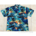 Chemise hawaïenne bord de mer en polyester